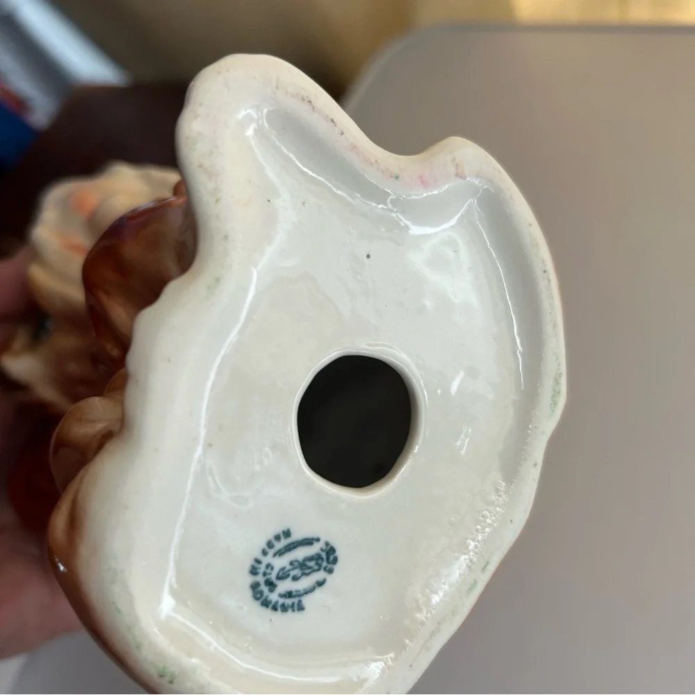 Ceramic Dog Figurine - Brown and Cream
